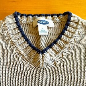 Old Navy V-Neck-Cotton/Acrylic Mens Tan Sweater - size M